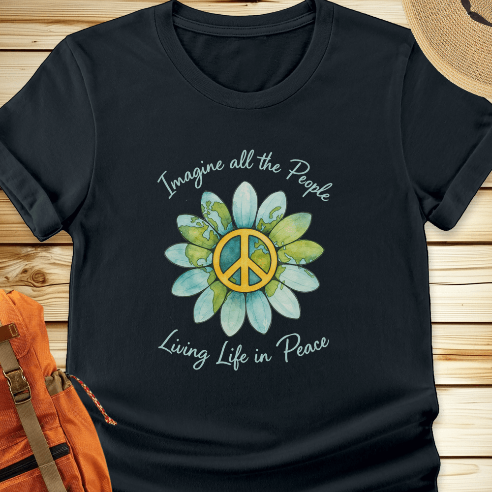 2058 Imagine All The People Tshirt - Black