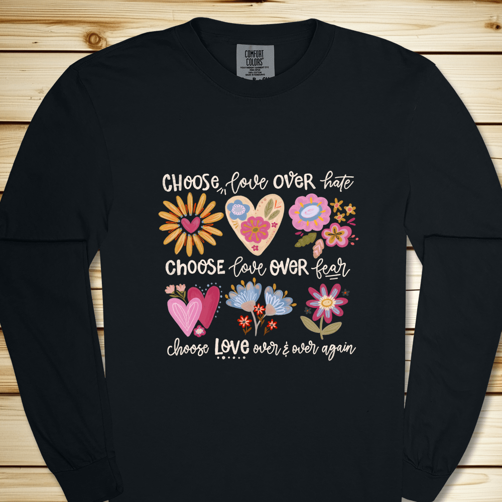 Choose Love Long Sleeve Tshirt - Black