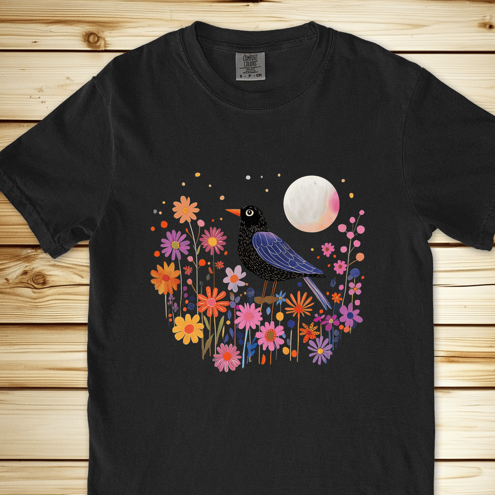 1989 Blackbird At Night Relaxed Fit Tee - Black