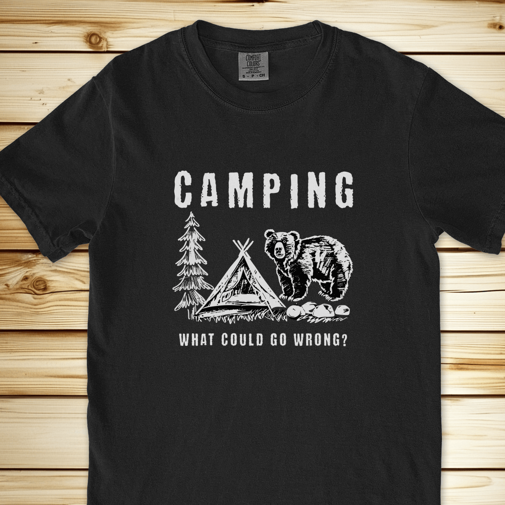 Camping What Could Go Wrong Relaxed Fit Tee - Black