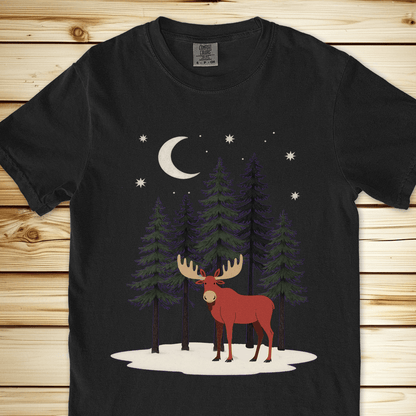 2268 Moose In The Snow Relaxed Fit Tee - Black
