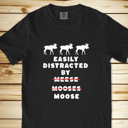 2273 Easily Distracted By Moose Relaxed Fit Tee - Black