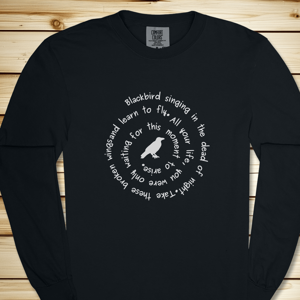 Blackbird Singing Long Sleeve Tshirt - Black