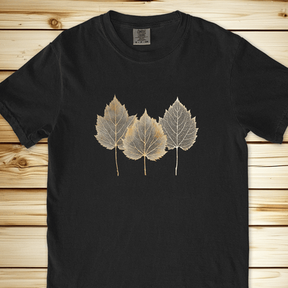 Gold Leaves Relaxed Fit Tee - Black