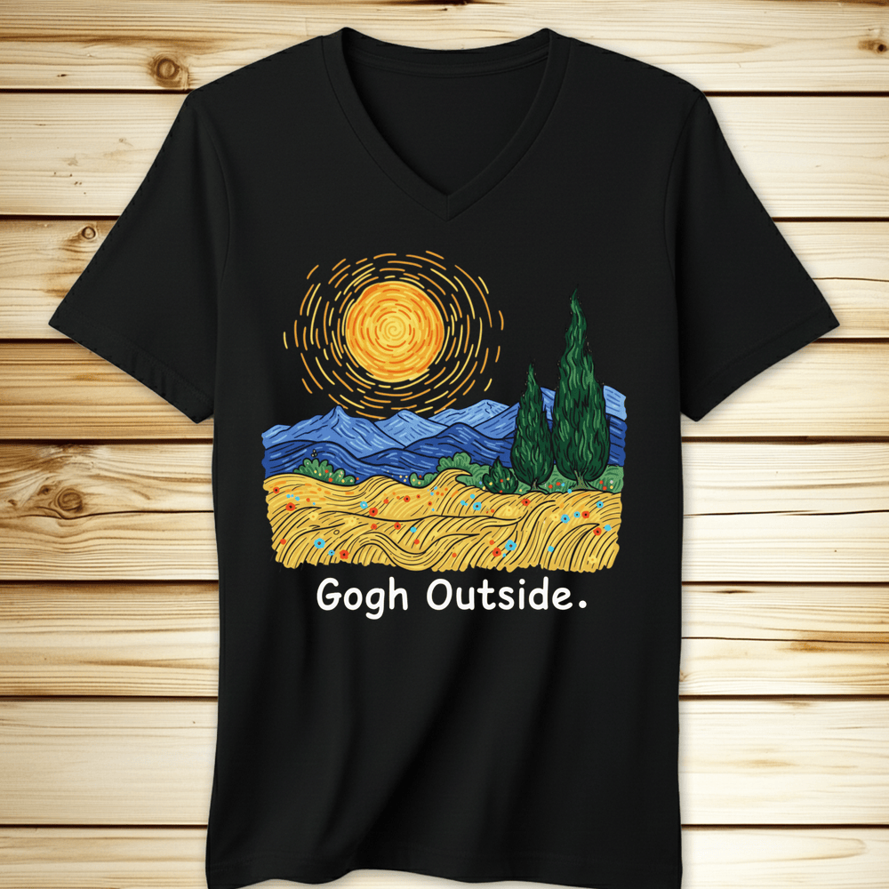 Gogh Outside V-Neck Tshirt - Black