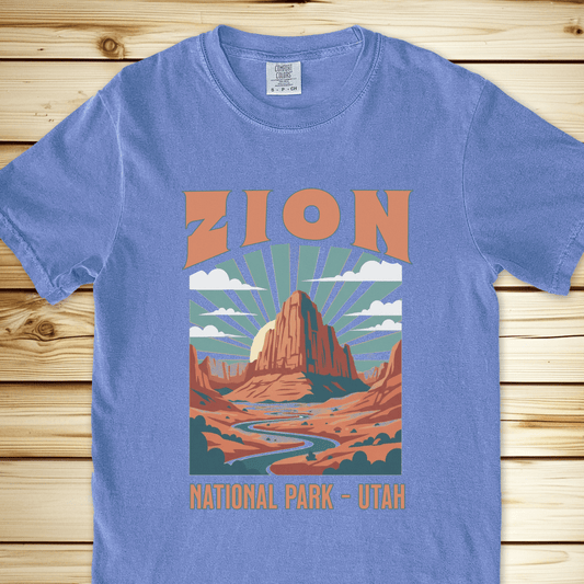2257A Zion National Park Relaxed Fit Tee - Blue Jean