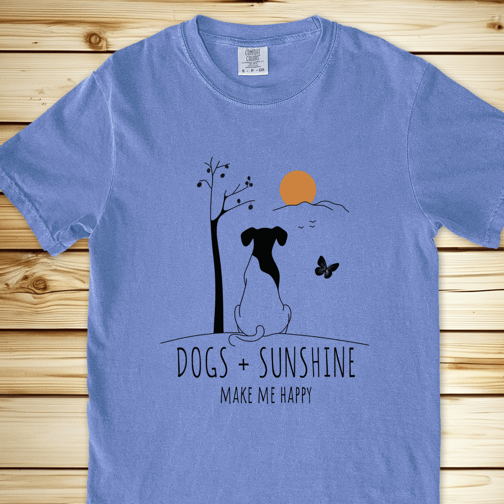 Dogs And Sunshine Relaxed Fit Tee - Blue Jean