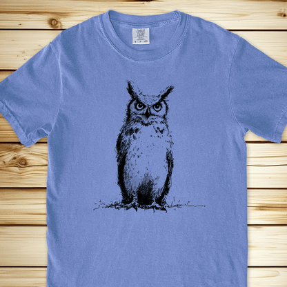 2277 Brooding Owl Relaxed Fit Tee - Blue Jean