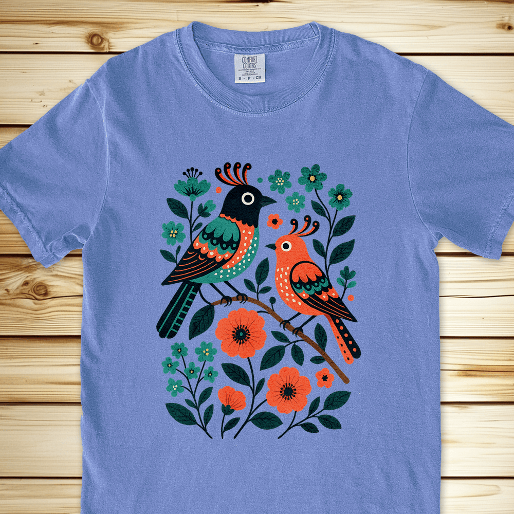 2276 Birds In Bramble - Blue Jean