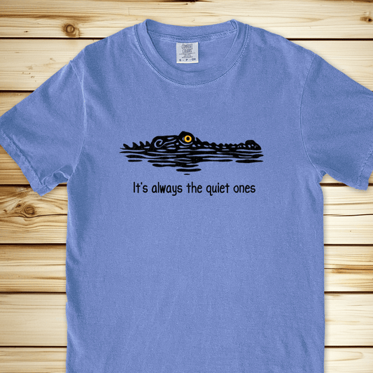 2296 Crocodile Quiet Ones Relaxed Fit Tee - Blue Jean