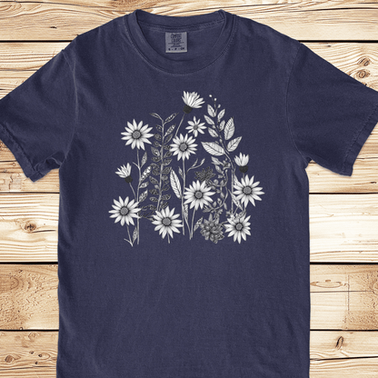 Monochrome WildFlowers Relaxed Fit Tee
