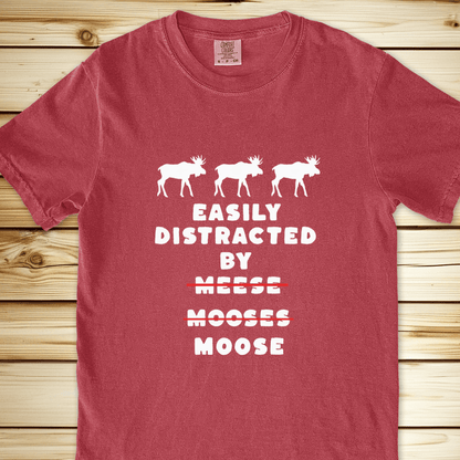 2273 Easily Distracted By Moose Relaxed Fit Tee - Crimson