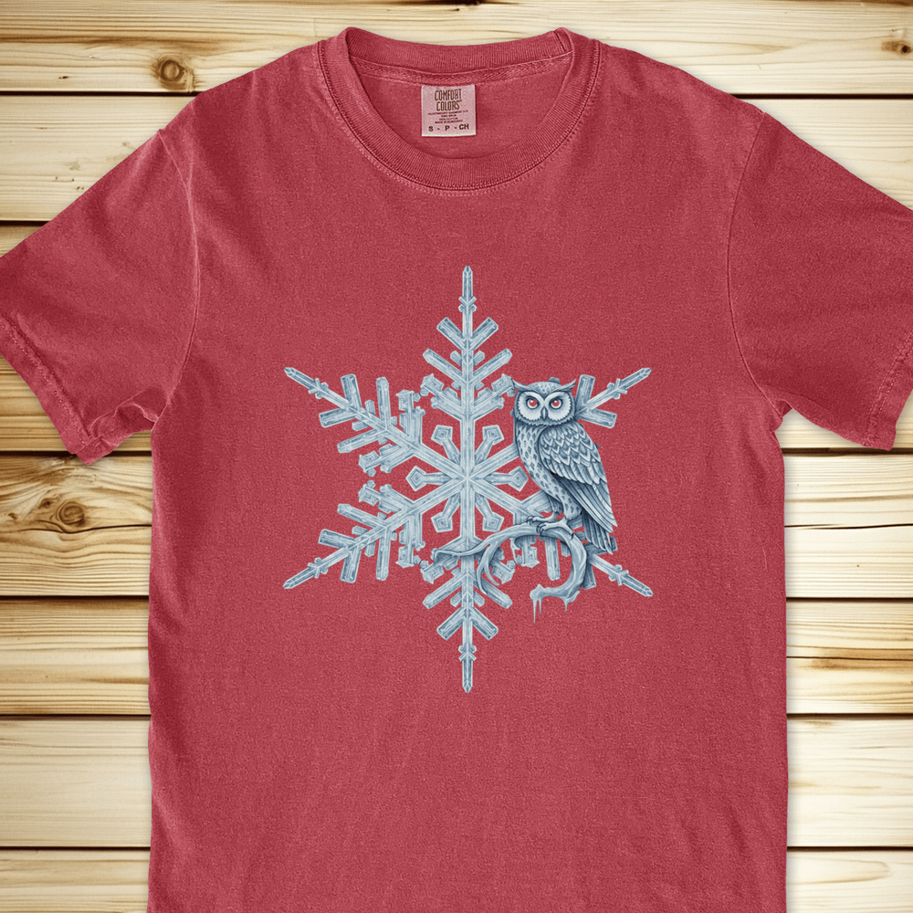 2282 Woodland Snowflake Relaxed Fit Tee - Crimson