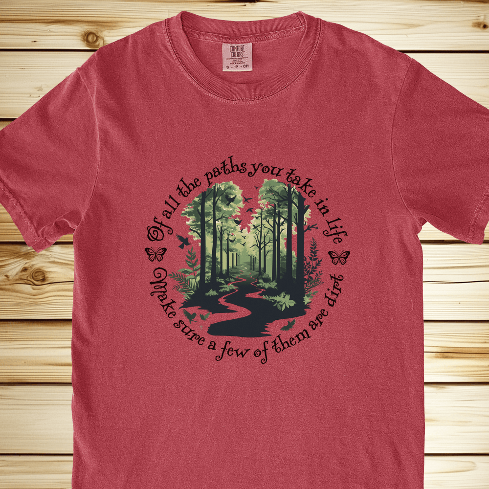 Scenic Dirt Path Relaxed Fit Tee - Crimson
