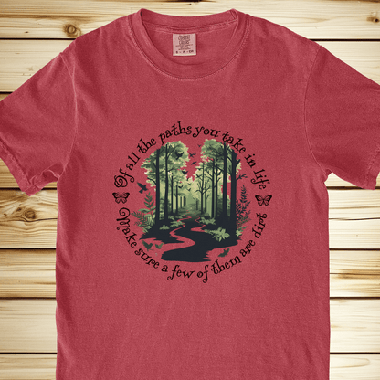 Scenic Dirt Path Relaxed Fit Tee - Crimson