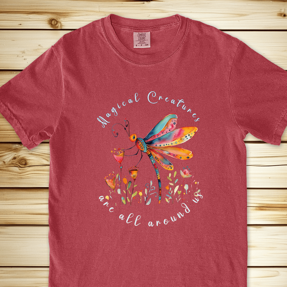 1935 Magical Dragonfly Relaxed Fit Tee - Crimson