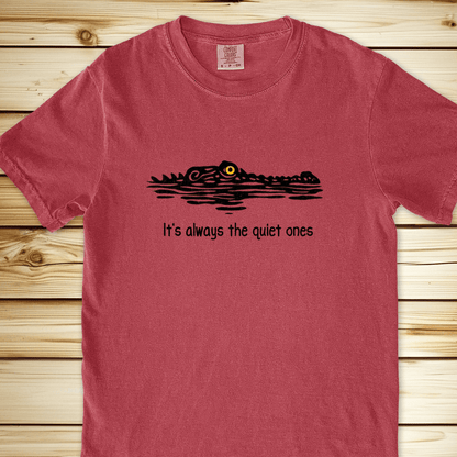 2296 Crocodile Quiet Ones Relaxed Fit Tee - Crimson