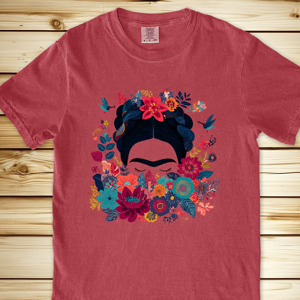 Frida Kahlo Be Wild Relaxed Fit Tee - Crimson