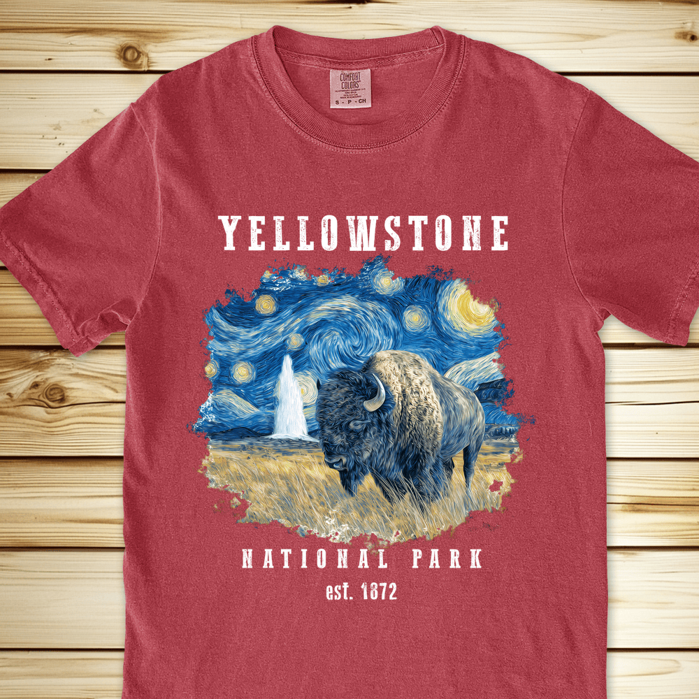 Yellowstone Starry Night Relaxed Fit Tee - Crimson