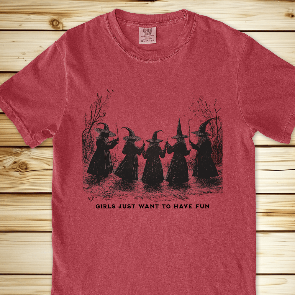 1647 Girls Just Want To Have Fun Relaxed Fit Tshirt - Crimson