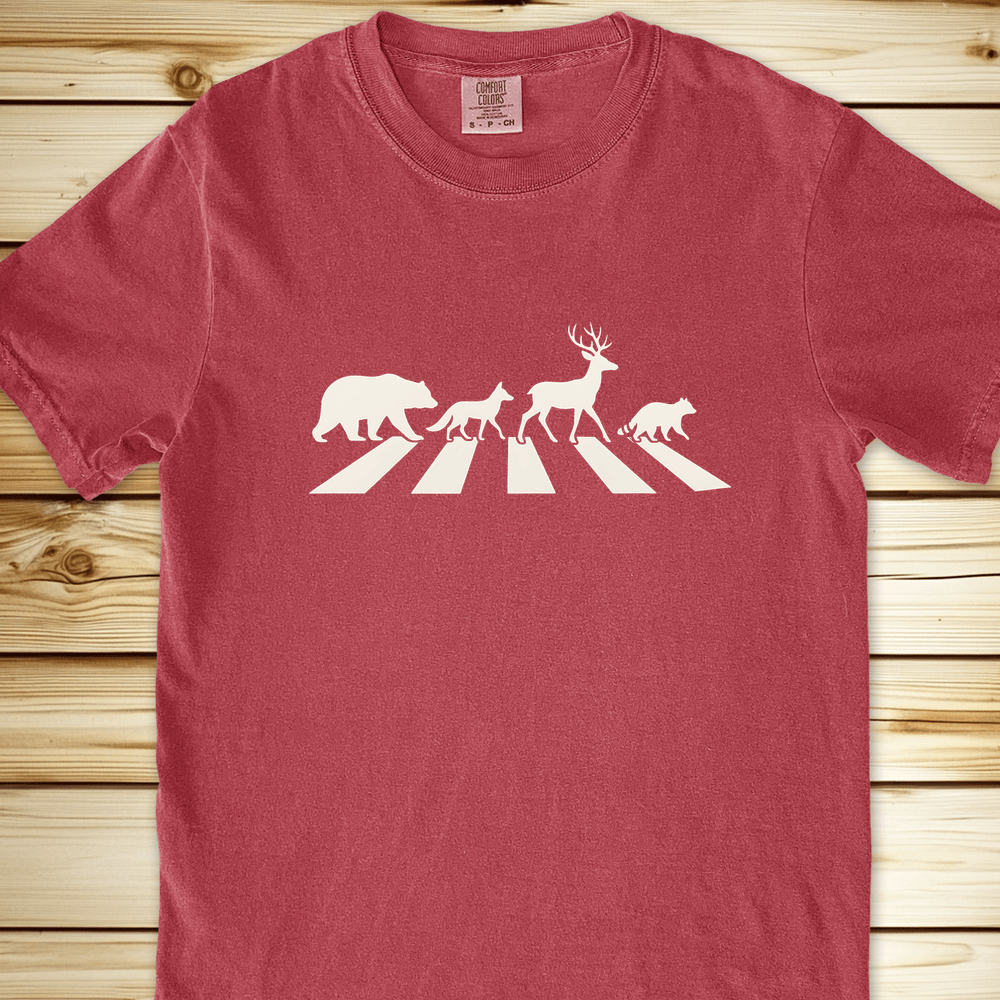 1956 Abbey Road In The Forest Relaxed Fit Tee - Crimson