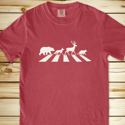 1956 Abbey Road In The Forest Relaxed Fit Tee - Crimson