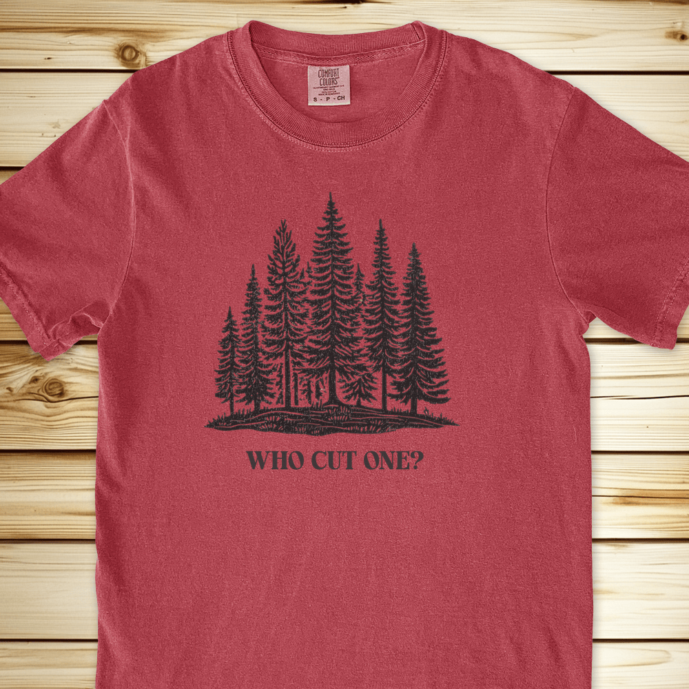 Who Cut One Trees Relaxed Fit Tee - Crimson