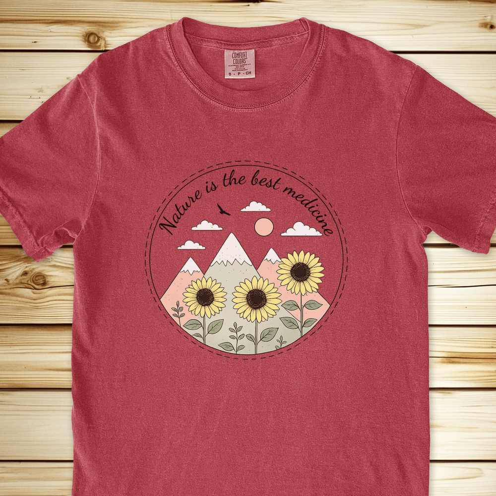Nature The Best Medicine Final Relaxed Fit Tee - Crimson