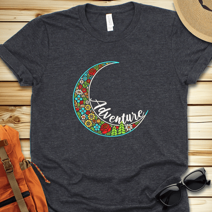 1474 Simple Adventure Moon Tshirt - Dark Grey Heather