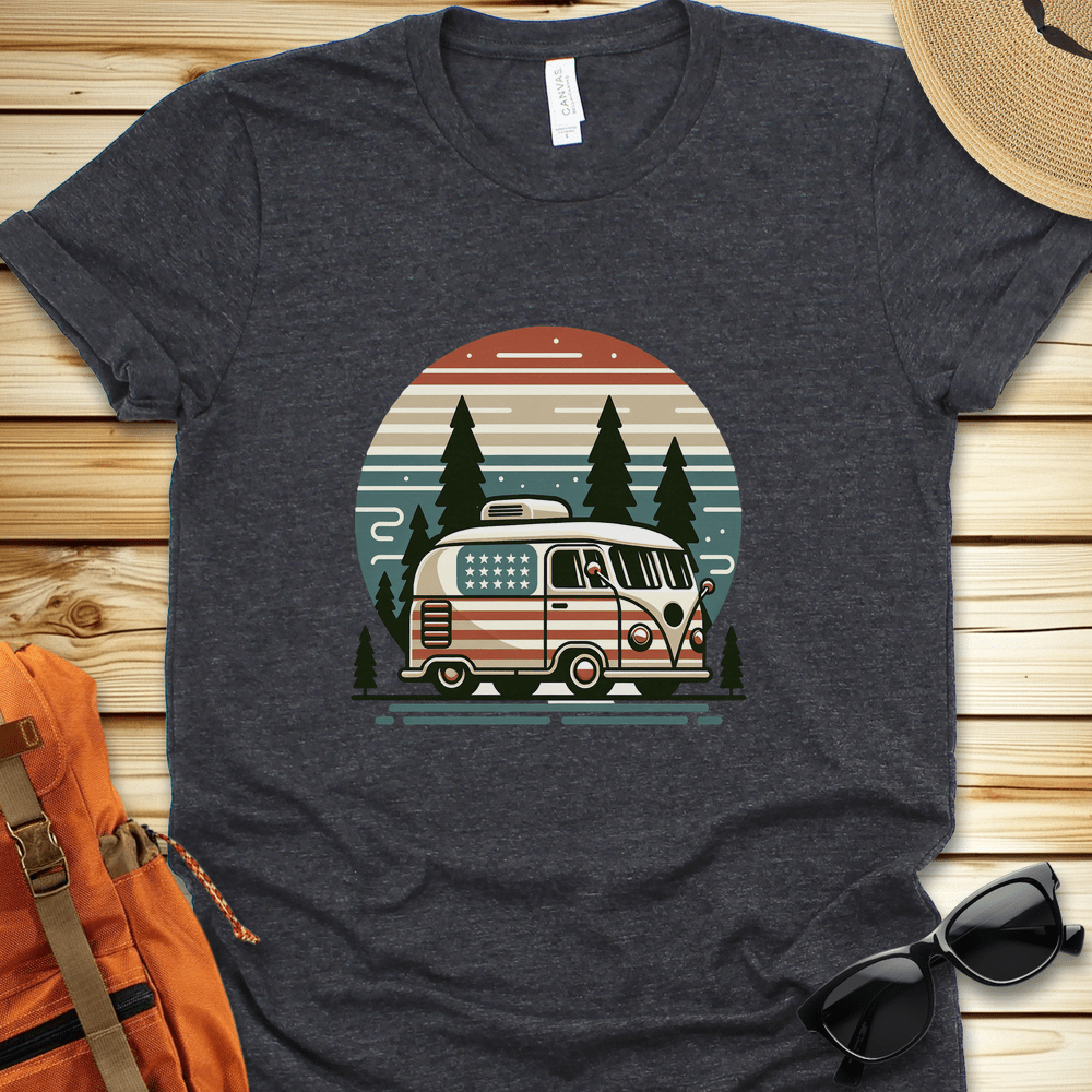 1259 Stars and Stripes Van Tshirt - Dark Grey Heather