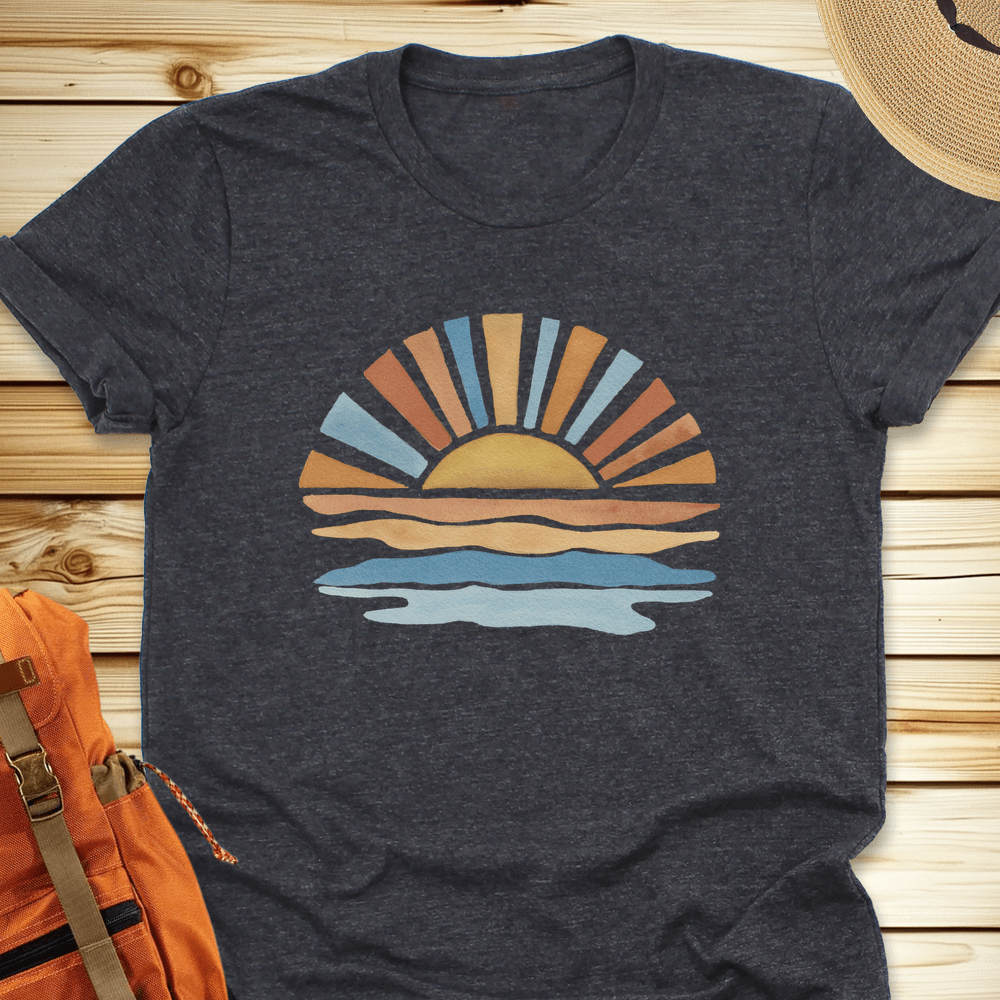 1976 Watercolor Sunshine Tshirt - Dark Grey Heather