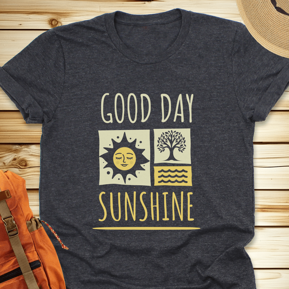 2054 Good Day Sunshine Tshirt - Dark Grey Heather