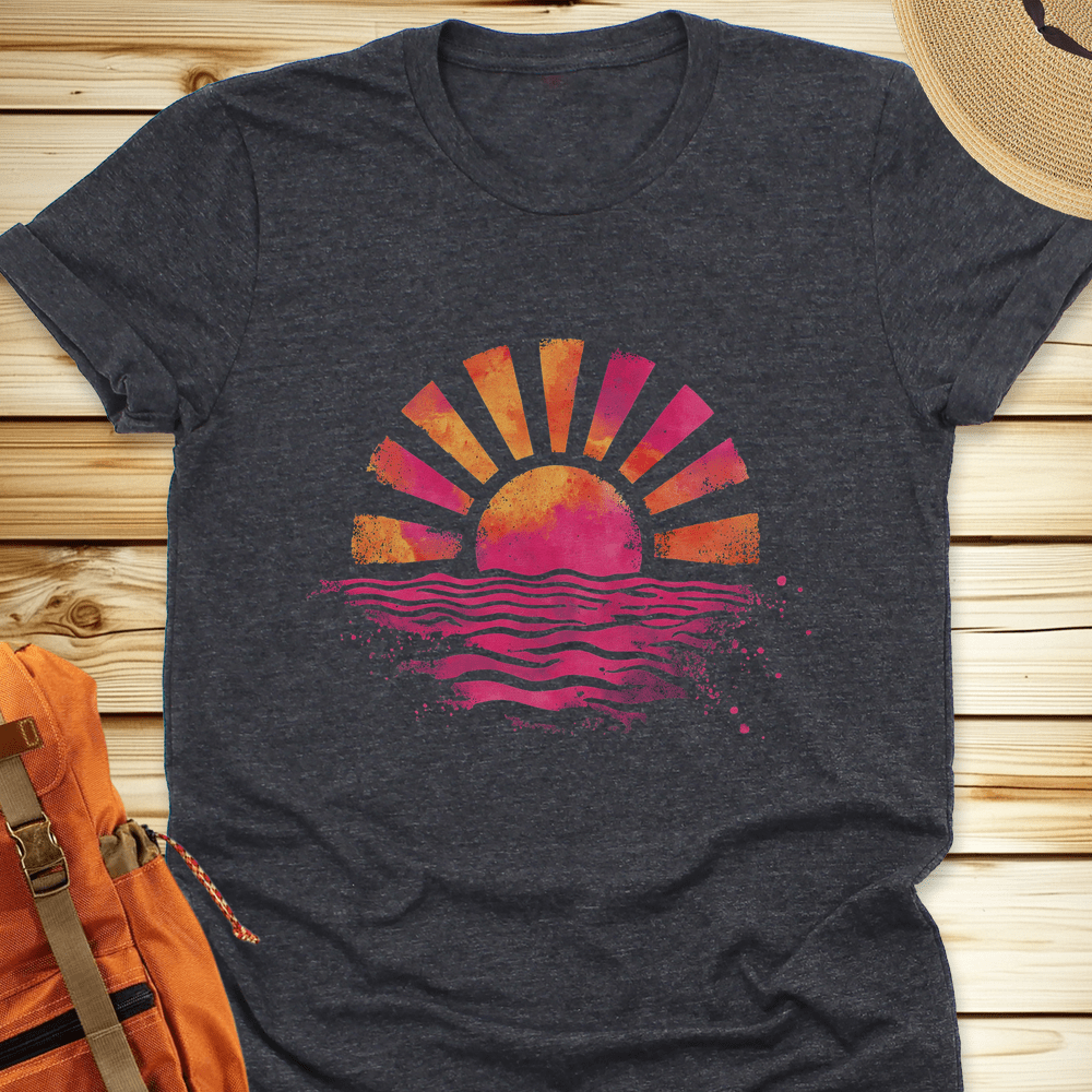 2072 Sunset Splash Tshirt - Dark Grey Heather