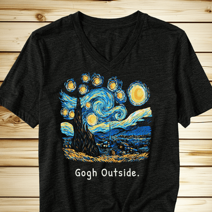 Gogh Outside Starry Nighty V-Neck - Dark Grey Heather