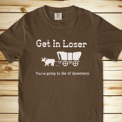 Oregon Trail Get In Loser Relaxed Fit Tee - Espresso