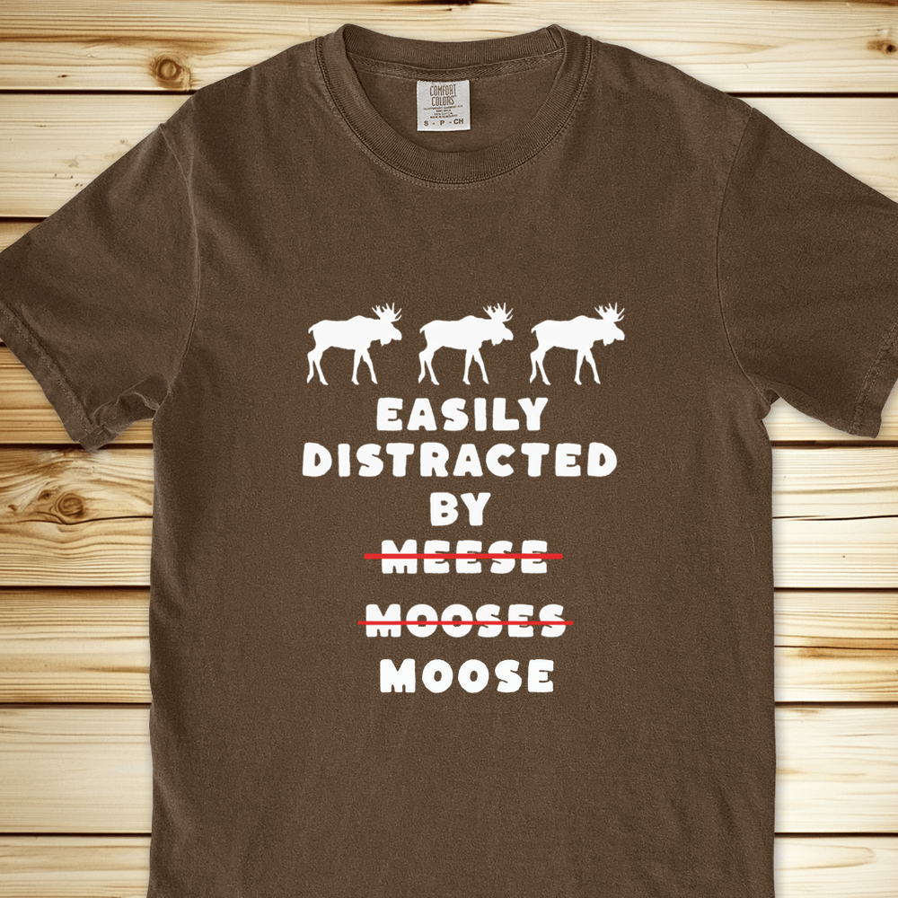 2273 Easily Distracted By Moose Relaxed Fit Tee - Espresso