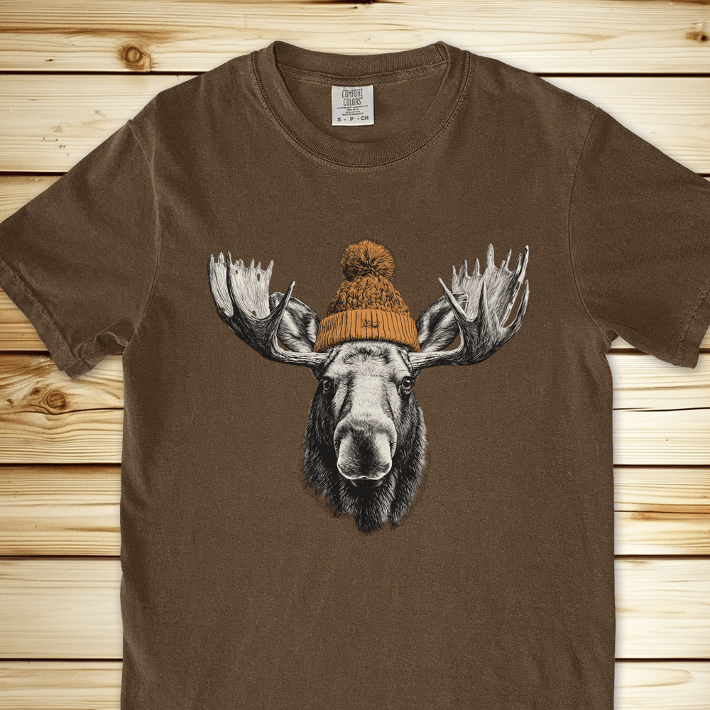 2278 Moose In A Beanie Relaxed Fit Tee - Espresso
