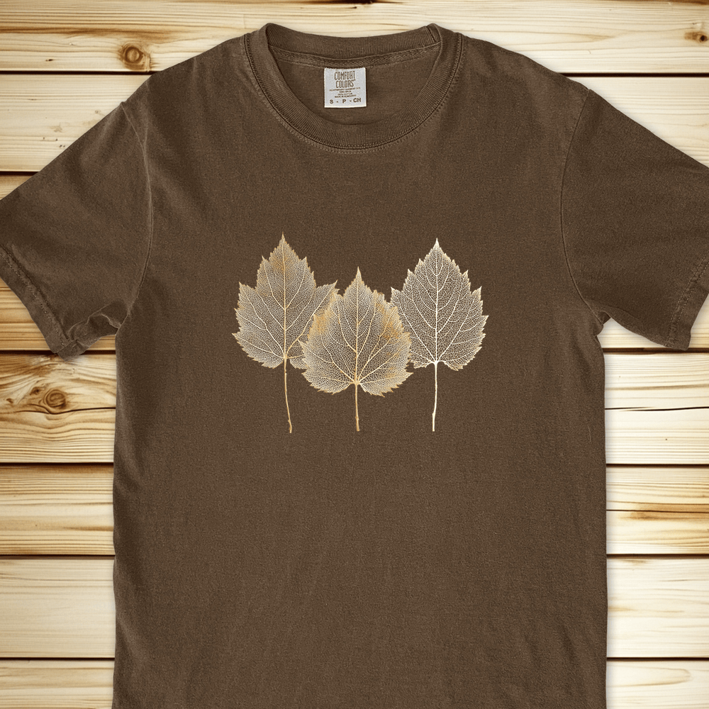 Gold Leaves Relaxed Fit Tee - Espresso