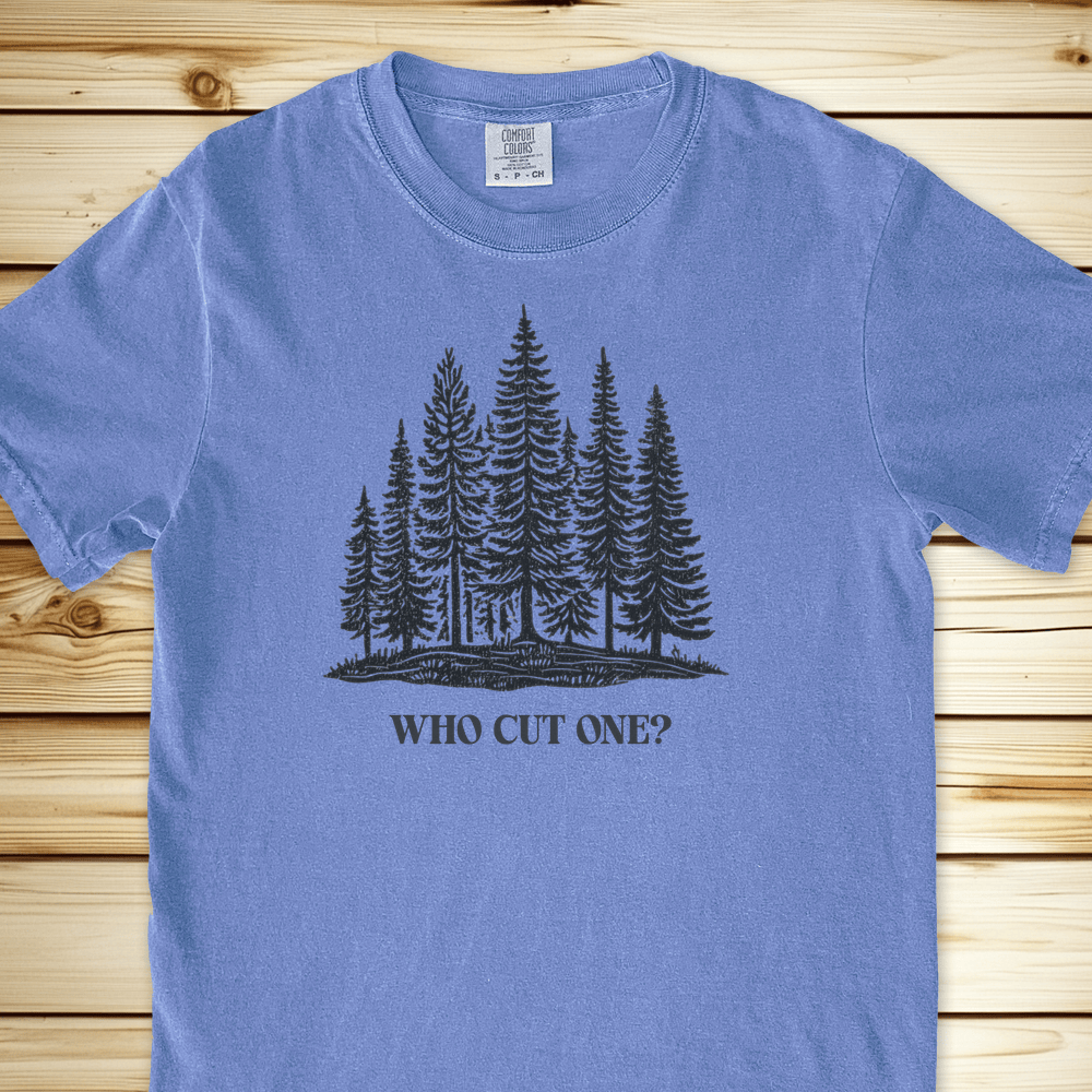 Who Cut One Trees Relaxed Fit Tee - Flo Blue
