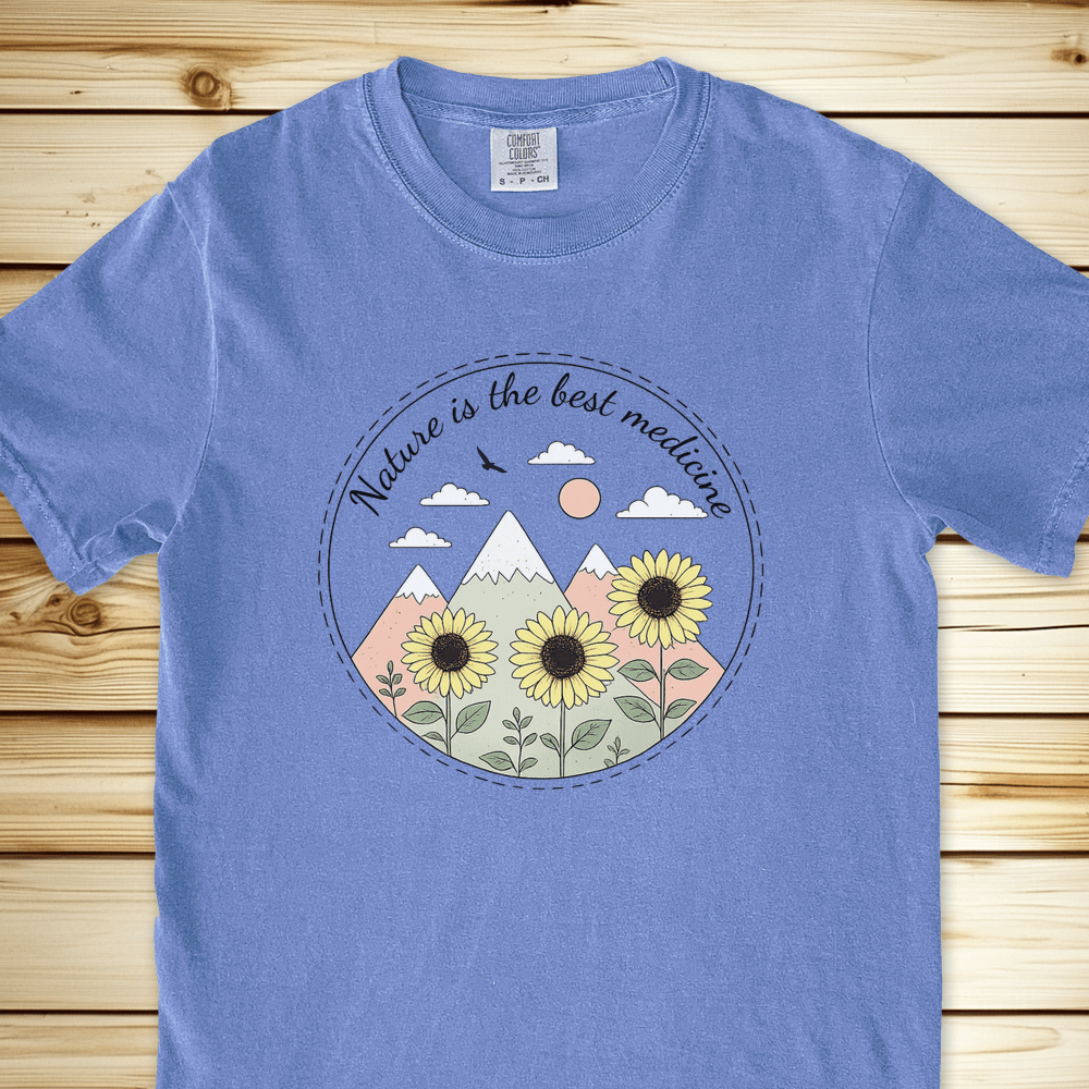 Nature The Best Medicine Final Relaxed Fit Tee - Flo Blue