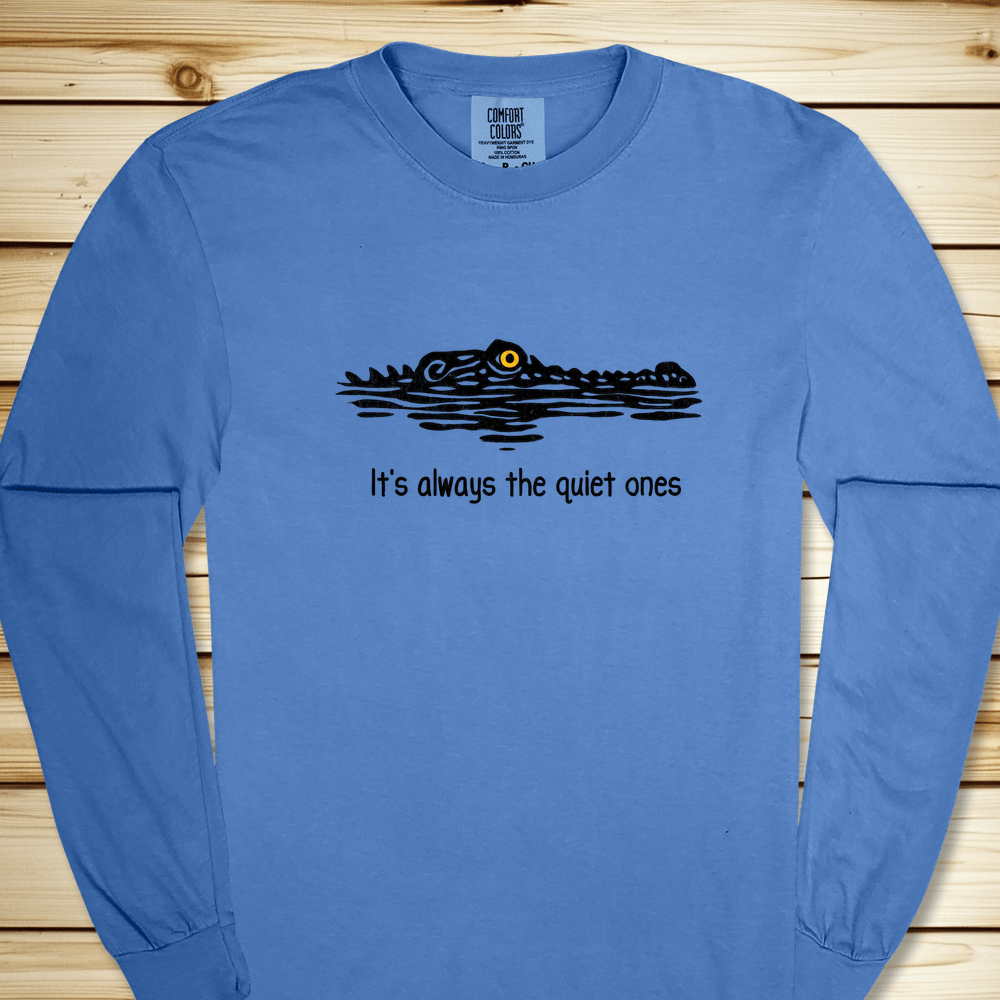 Its Always The Quiet Ones Relaxed Fit Tee - Flo Blue