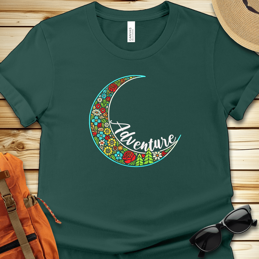 1474 Simple Adventure Moon Tshirt - Forest
