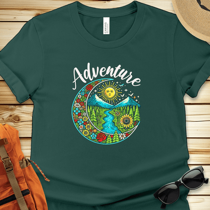 1435 Adventure Crescent Moon Tshirt - Forest