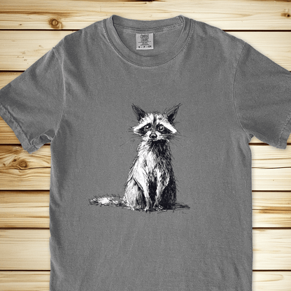 2052 Overthinking Raccoon L Relaxed Fit Tee - Grey