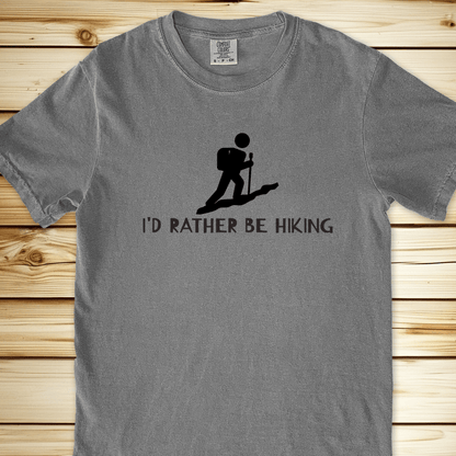 Id Rather Be Hiking Relaxed Fit Tee - Grey