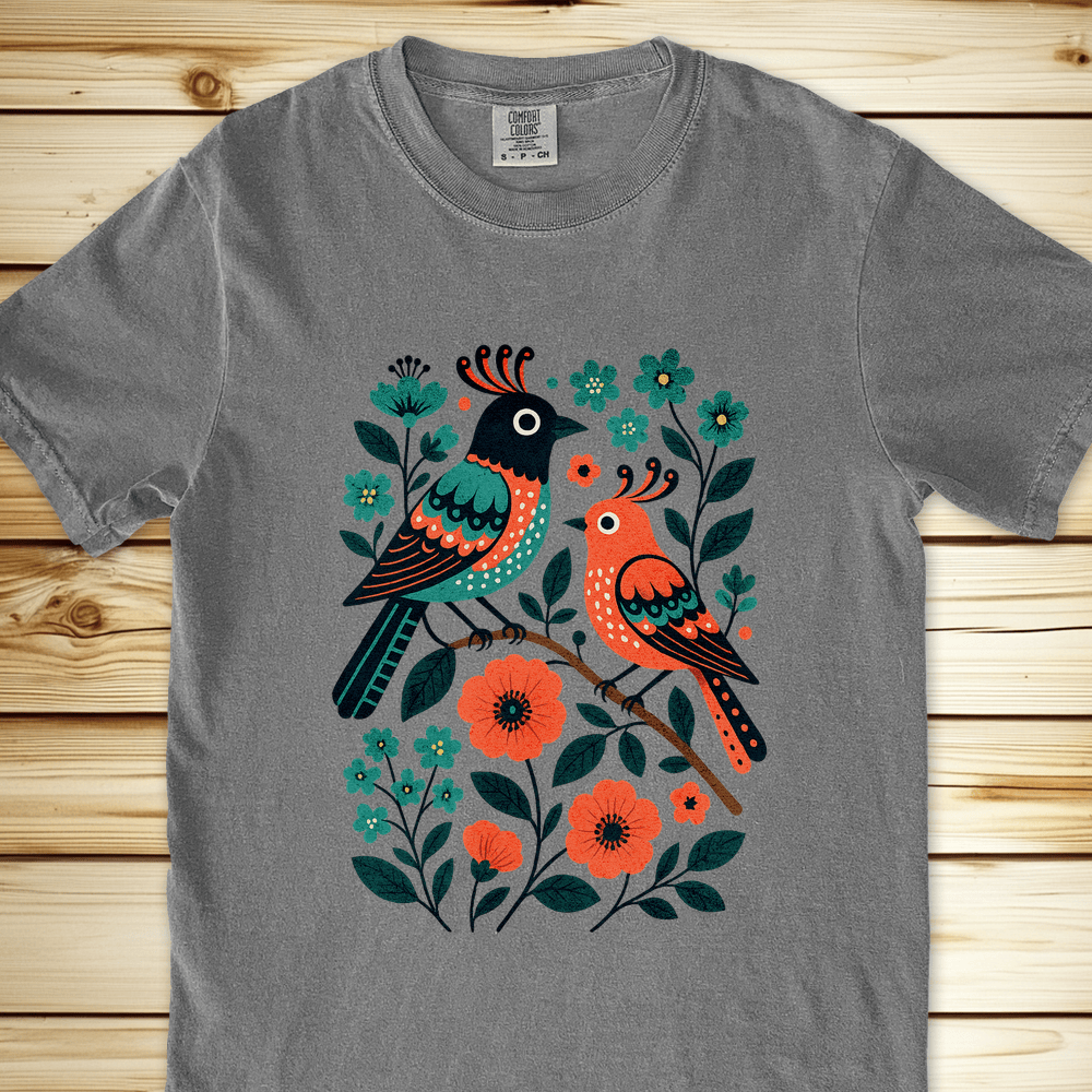 2276 Birds In Bramble - Grey