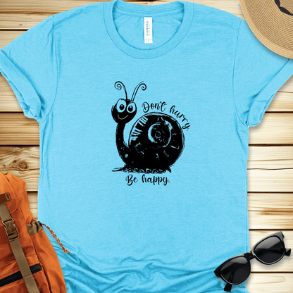 1931 Dont Hurry Be Happy Tshirt - Heather Aqua