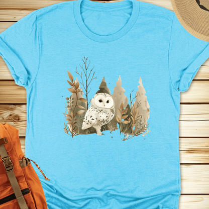 1200s Snowy Owl Tshirt - Heather Aqua