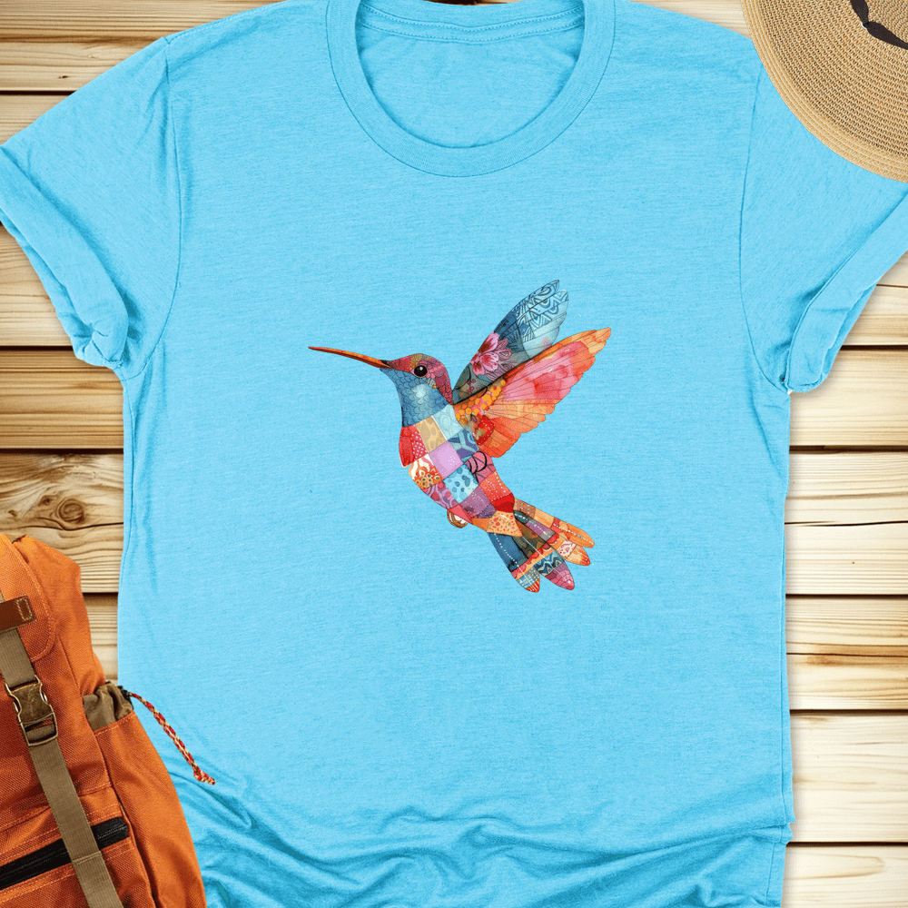 Hummingbird Tshirt - Heather Aqua