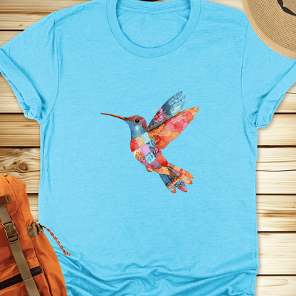Hummingbird Tshirt - Heather Aqua
